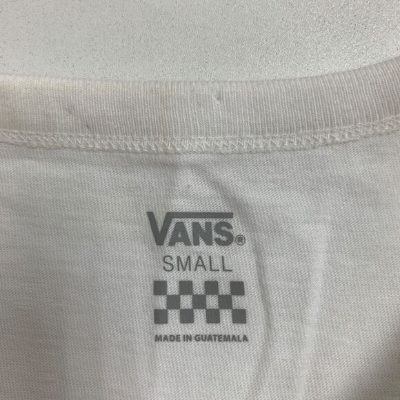 Vans Tee Shirt Womens S White/Yellow Baby Checkerboard Cotton Graphic Crew Neck - Picture 8 of 16